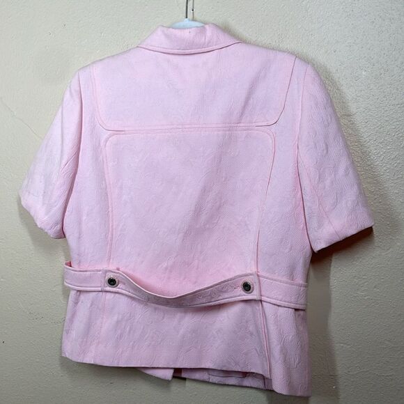 Sag Harbor Pink Blazer short sleeve textured size 12P - Picture 7 of 9